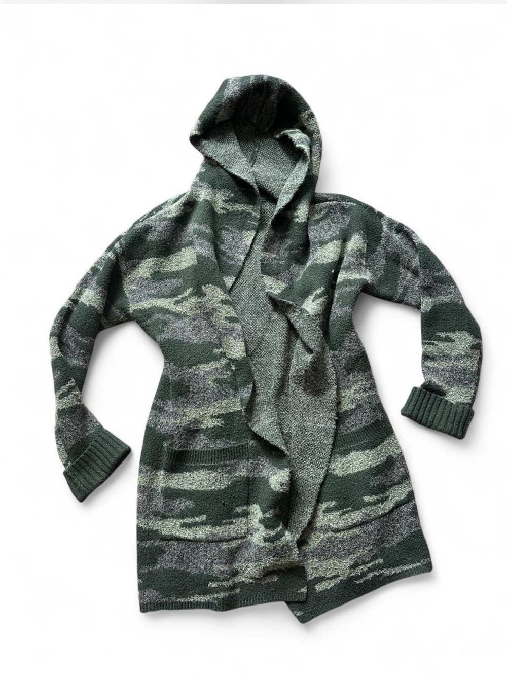 Cozy Hooded Vintage Y2K Green style and co camo knit cardigan with hood #camoufl